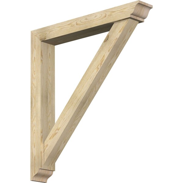 Ekena Millwork Traditional Traditional Rough Sawn Bracket w/ Offset Brace, Douglas Fir, 6"W x 40"D x 44"H BKT0604X40X44TRA01RDF - main